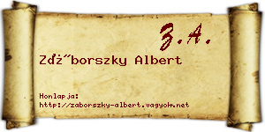 Záborszky Albert névjegykártya