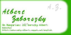 albert zaborszky business card